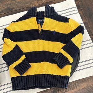 Polo by Ralph Lauren Kids Yellow and Navy  Striped Sweater 24 mo